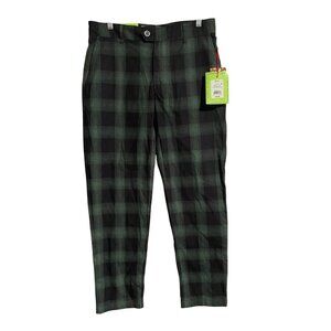 W Houston White Target Plaid Trouser Pants Mens 30 Green Black  Measures 30x28